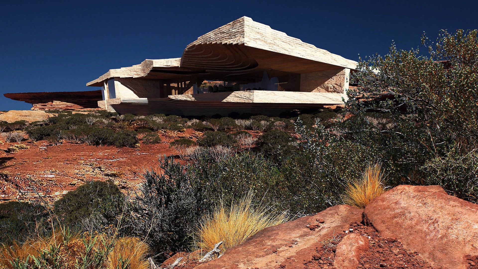 Pneuma architectural visualization of the Teka House cultural project in Saudi Arabia